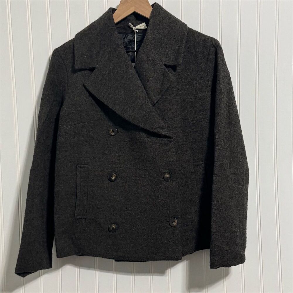 NWT Roberto Collina M Alpaca Mohair Cropped Peacoat Quiet Luxury Made in Italy